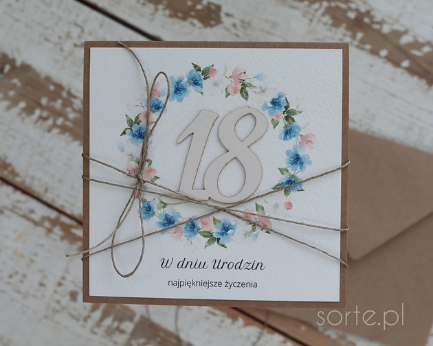 kartki scrapbooking Stylowa kartka na 18 urodziny, na osiemnastkę