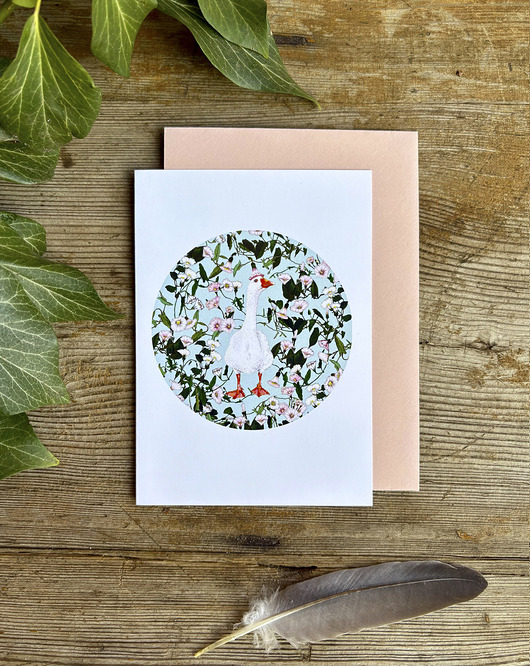 kartki okolicznościowe - wydruki Gąska- Kartka- Grafika- Ilustracja- Ptaki- Goose