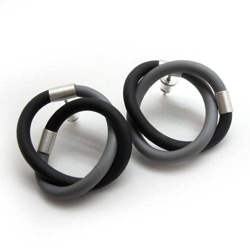 kolczyki wire wrapping Rubber soul - dwukolorowe