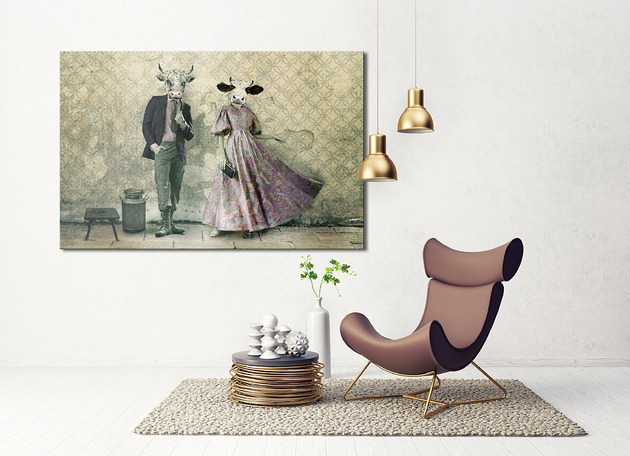 obrazy OBRAZ NA PŁÓTNIE-RODZINA KRÓW -120x80