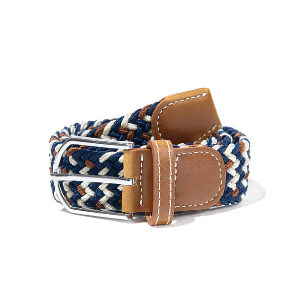paski damskie Pleciony pasek Blue Beige