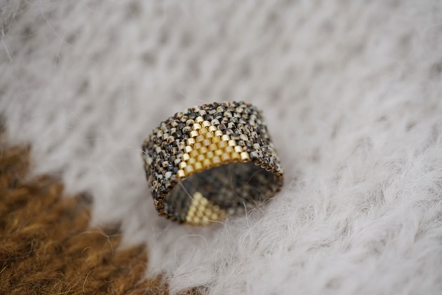 pierścionki - różne Pierścionek Beadingowy VolcanicSand 2