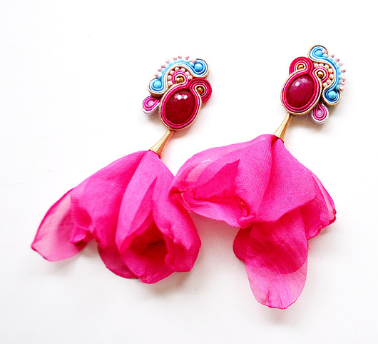kolczyki soutache Sutaszowe kolczyki  ROSE _ EXPRESS