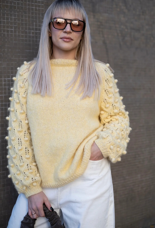 swetry damskie  Sweter Zoya, handmade, bawełna, baby alpaka, merino M/L