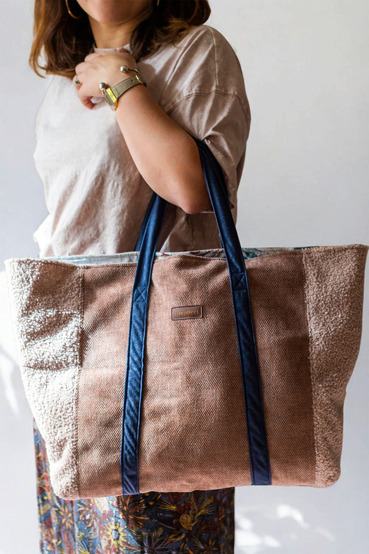 torby na ramię Pudroworóżowa duża torba typu shopper