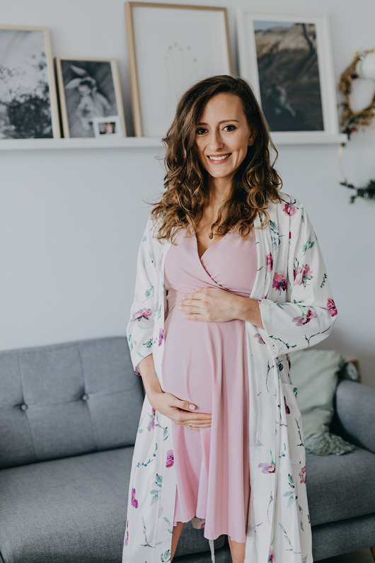 Koszula nocna Dusty Floral - ciąża & karmienie Bonjour Mommy