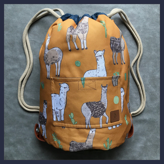 " LLAMAS AND JEANS" dwustronny plecak SACK IT! SACK IT