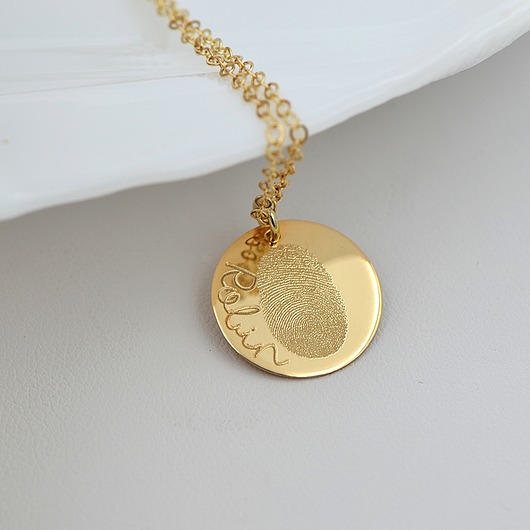 złote naszyjniki Naszyjnik z odciskiem palca