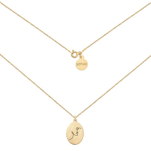 złote naszyjniki Złoty medalion Face N11