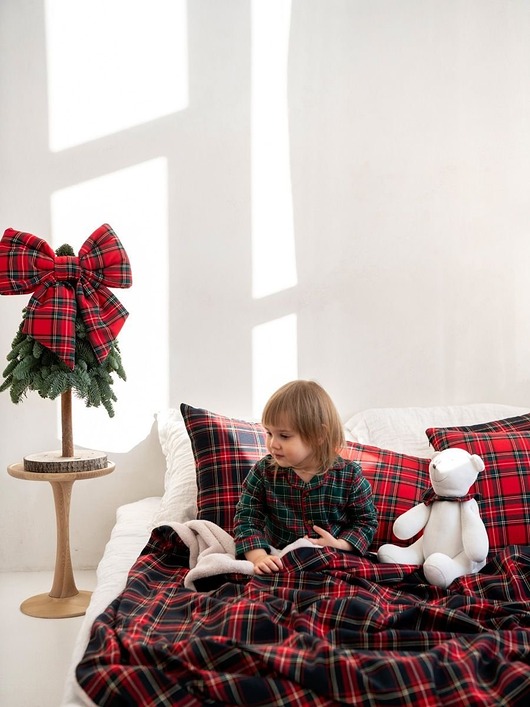 dekoracje świąteczne Dekoracyjna kokarda XL w czerwoną kratę