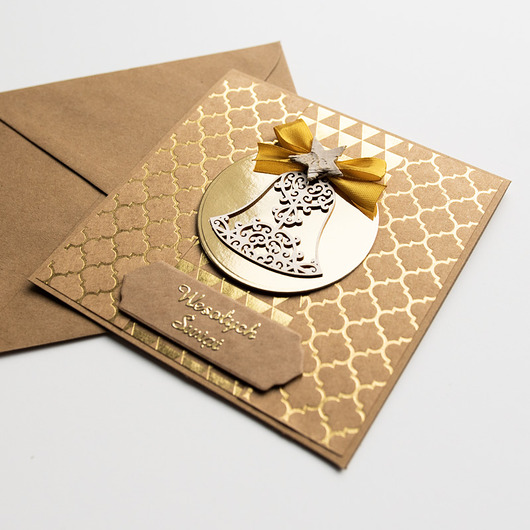 kartki świąteczne Kartka świąteczna złocona