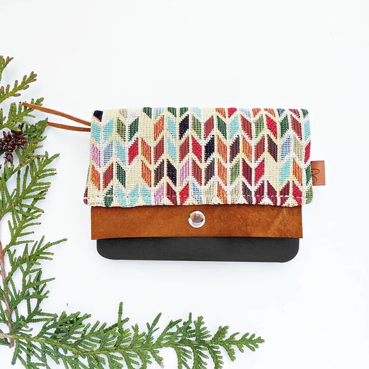 portfele damskie Portfel Boho Mini - Kolorowy Tress black