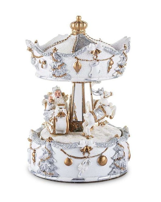 dekoracje świąteczne Pozytywka Karuzela Świąteczna Biało Złota