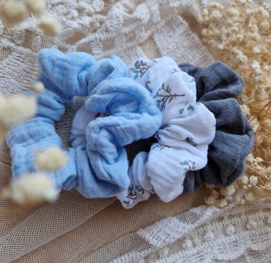 gumki do włosów Zestaw 3 scrunchie