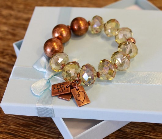 Bransoletka - "Copper crystals" XXXDiamicArt