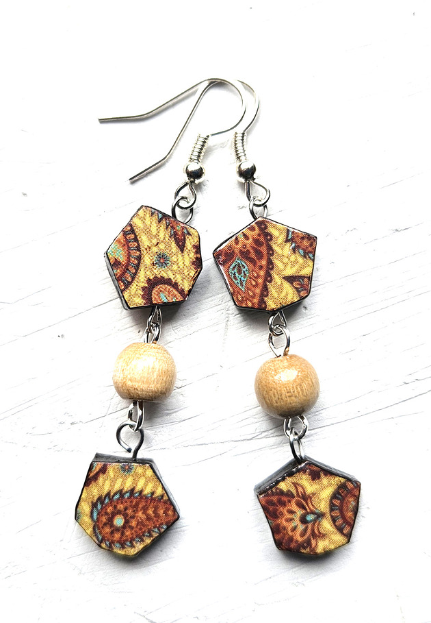 kolczyki drewniane Słowiańska melodia