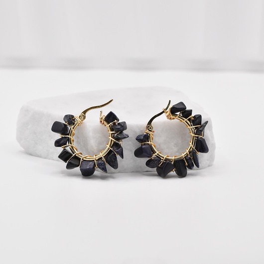 kolczyki z kamieniami Kolczyki koła - NOC KAIRU