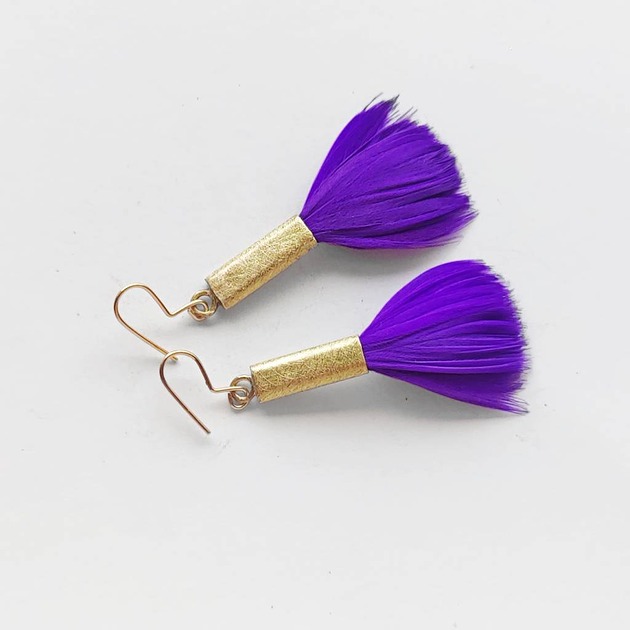 kolczyki z piórami PIÓRKO kolczyki
