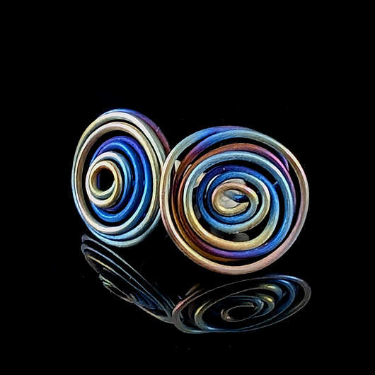 kolczyki wire wrapping Tytanowy wir- sztyfty z tytanu