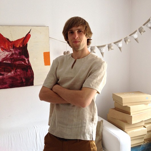 t-shirty męskie Lniany T-SHIRT naturalny r. XL