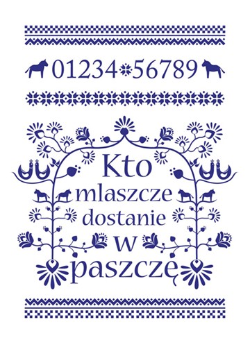 Plakat a'la makatka "Kto mlaszcze .. OLANDRE