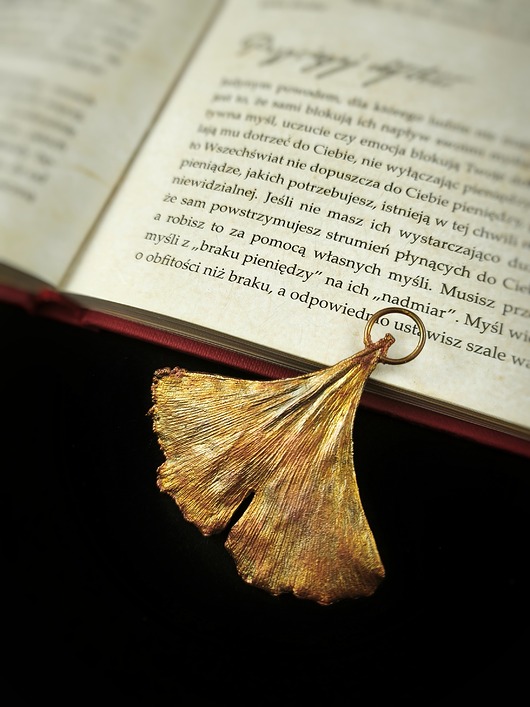 wisiory Ginko liść wisior miedziany