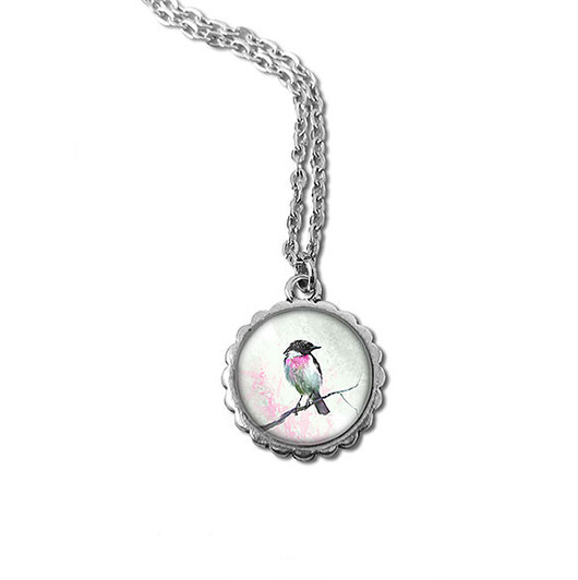 wisiory Medalion, naszyjnik - Ptaszek - mały