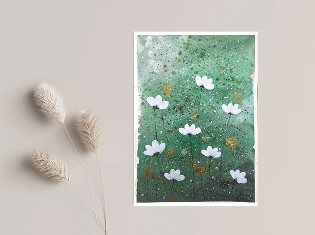 obrazy Oryginalna akwarela. Łąka A3