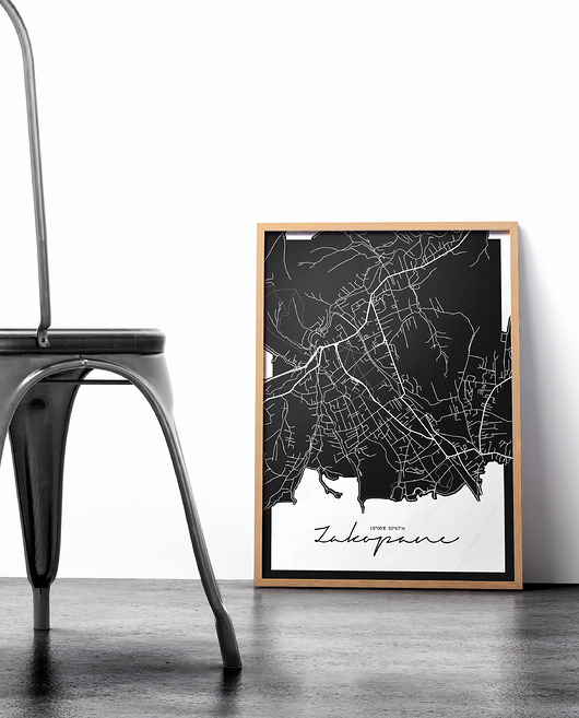 plakaty Plakat Zakopane mapa
