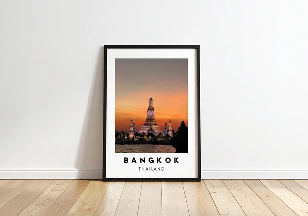 plakaty PLAKAT travel poster Bangkok zdjęcie personalizacja prezent dla niej