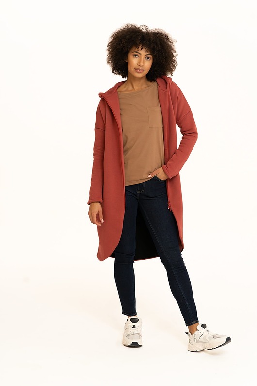 bluza z kapturem damska Płaszczobluza No.2 Marsala