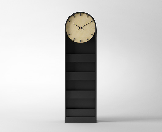 Famm CLOCK  zegar podłogowy, stojący gazetownik Furia Design