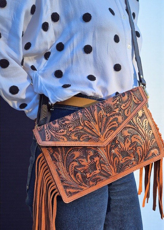 torby na ramię Torebka skórzana ręcznie zdobiona Odisha