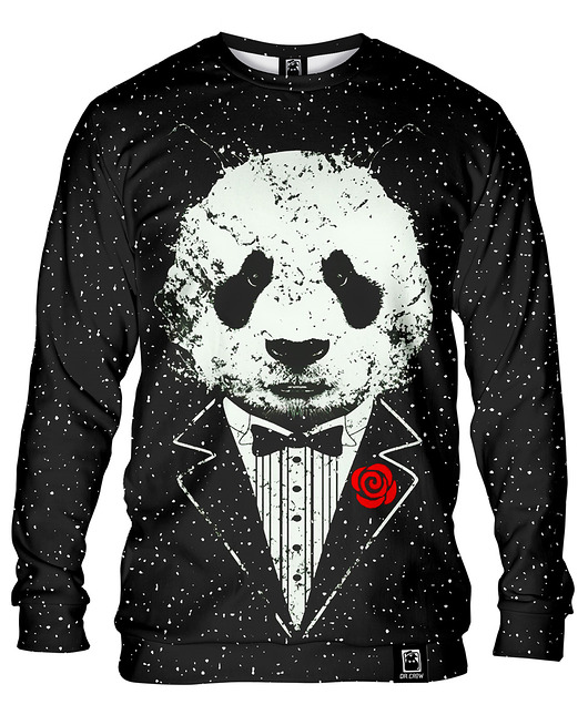 bluzy męskie Bluza Bez Kaptura Męska DR.CROW Panda Godfather