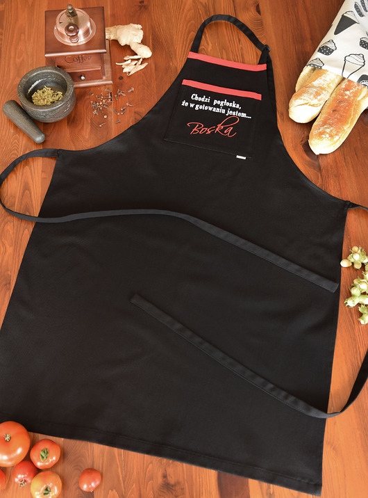 fartuchy kuchenne Fartuch Kuchenny CZARNY bawełniany haftowany BOSKA - EXTRA PREZENT
