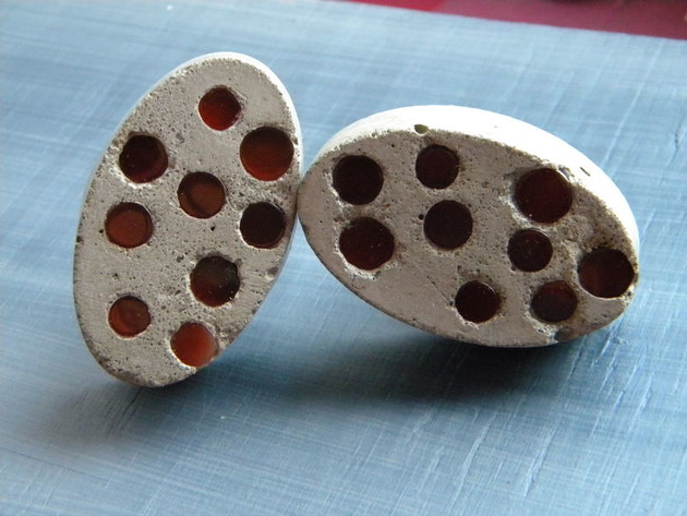 karneol / beton - uchwyt meblowy gałka Beata Trotter