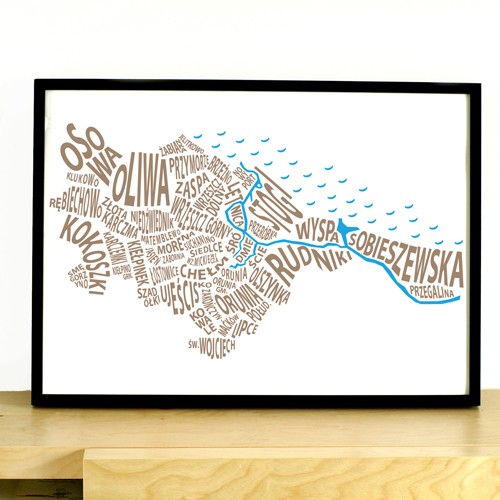 Plakat Gdański brązowy ONE MUG A DAY