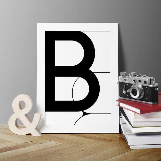 PLAKAT Litera B - B2 - plakat typograficzny PLAKATY GEOMETRYCZNE