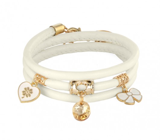 Eco leather - white & gold. Lavoga