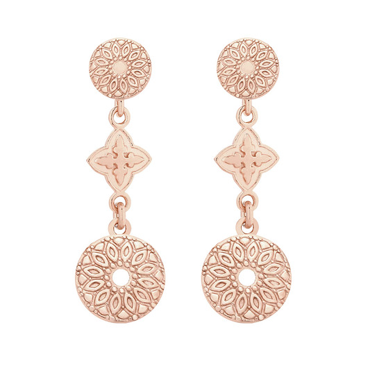 kolczyki pozłacane Kolczyki z różowego złota z medalionami