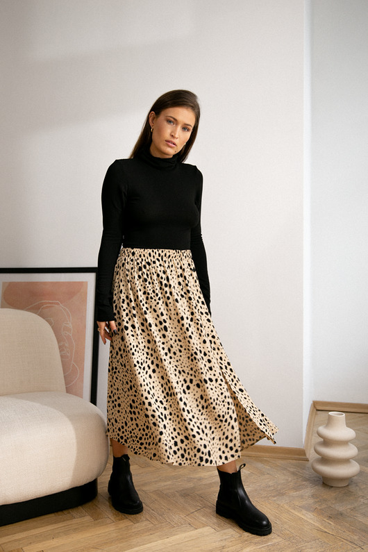 spódnice midi SPÓDNICA PAOLA ANIMAL print