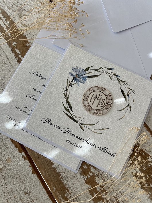 zaproszenia na komunię Najpiękniejsze zaproszenia handmade komunijne, na komunię dla dziewczynki, ch