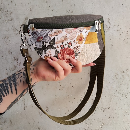 saszetka nerka Nerka półksiężyc unikat jesienne kolory