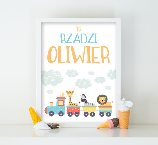 Tu rządzi plakat z imieniem dziecka - obrazek Bajkowe Obrazki