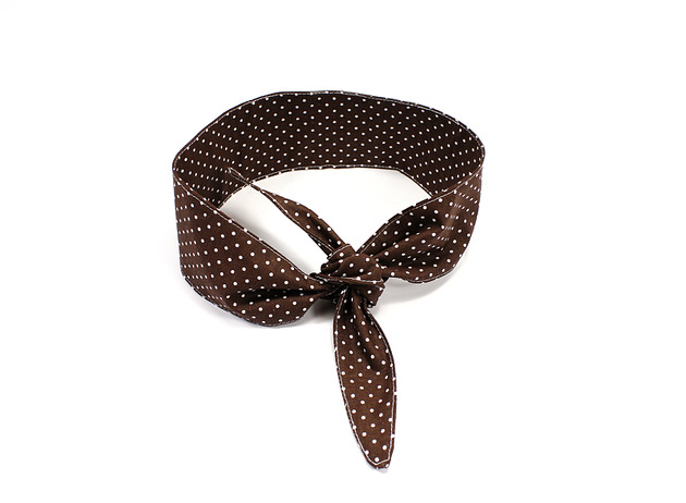 Retro opaska pin up brązowa w kropki RękaProduction