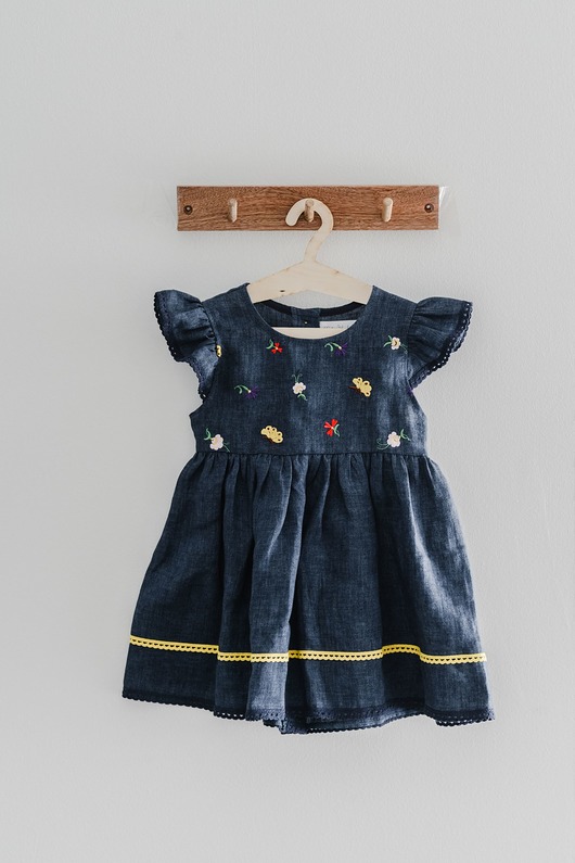 sukienki dla dziewczynki Sukienka lniana z haftem