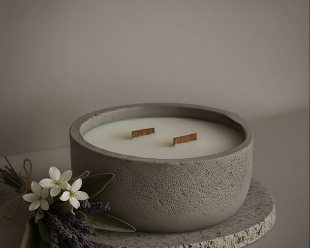 świeczniki i świece Świeca sojowa z drewnianym knotem SPA RITUALS (Lawenda, Piżmo), 215 ml