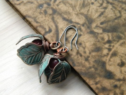 kolczyki wire wrapping ukryte nasionko