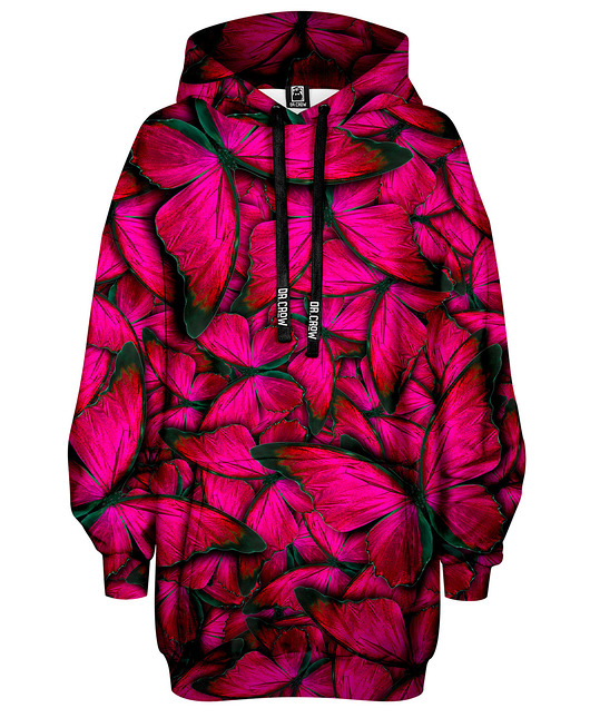 bluza z kapturem damska Bluza Oversize Tunika DR.CROW Motyle