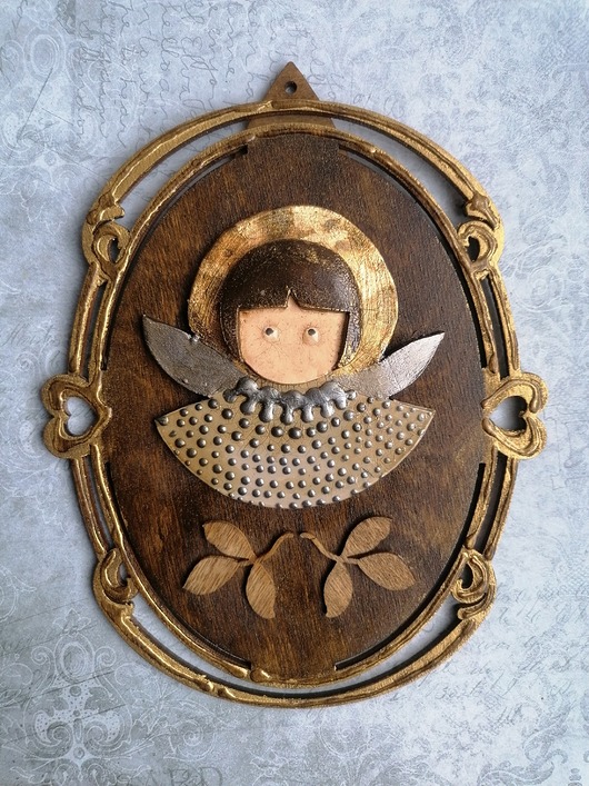 figurki i rzeźby Ceramiczny aniołek retro